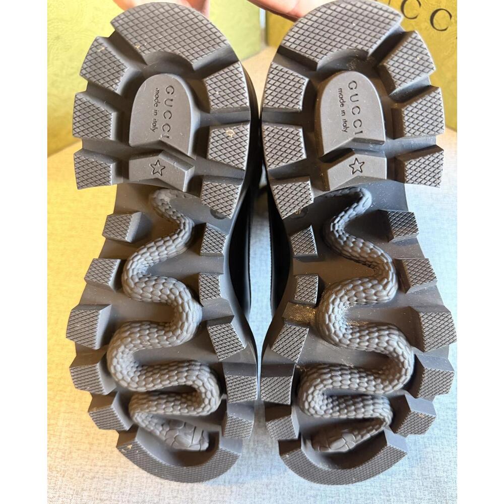 Gucci Women’s GG Quilted‎ Leather Lug Sole Ankle Boots SZ 40 With Box & Dust Bag - Picture 6 of 9